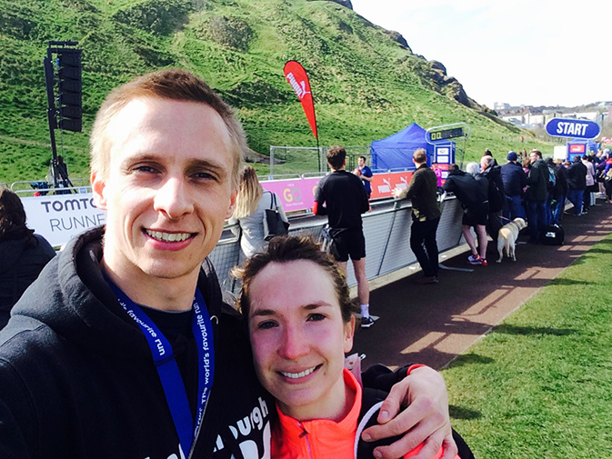 Great Edinburgh Run - Harriet and I at the start line